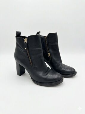 LACOSTE Leather High-Heel Ankle Boots AS IS